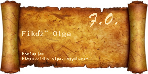 Fikó Olga névjegykártya